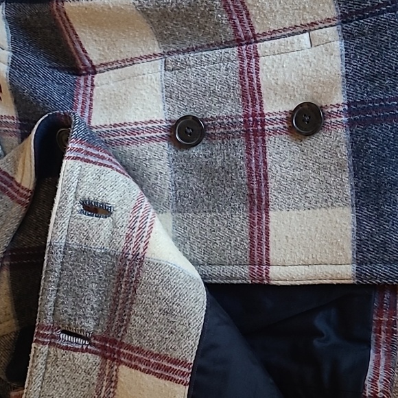 Hollister Women's Wool Blend Coat/ Double Breasted Plaid Short Jacket Size XS - Picture 4 of 13